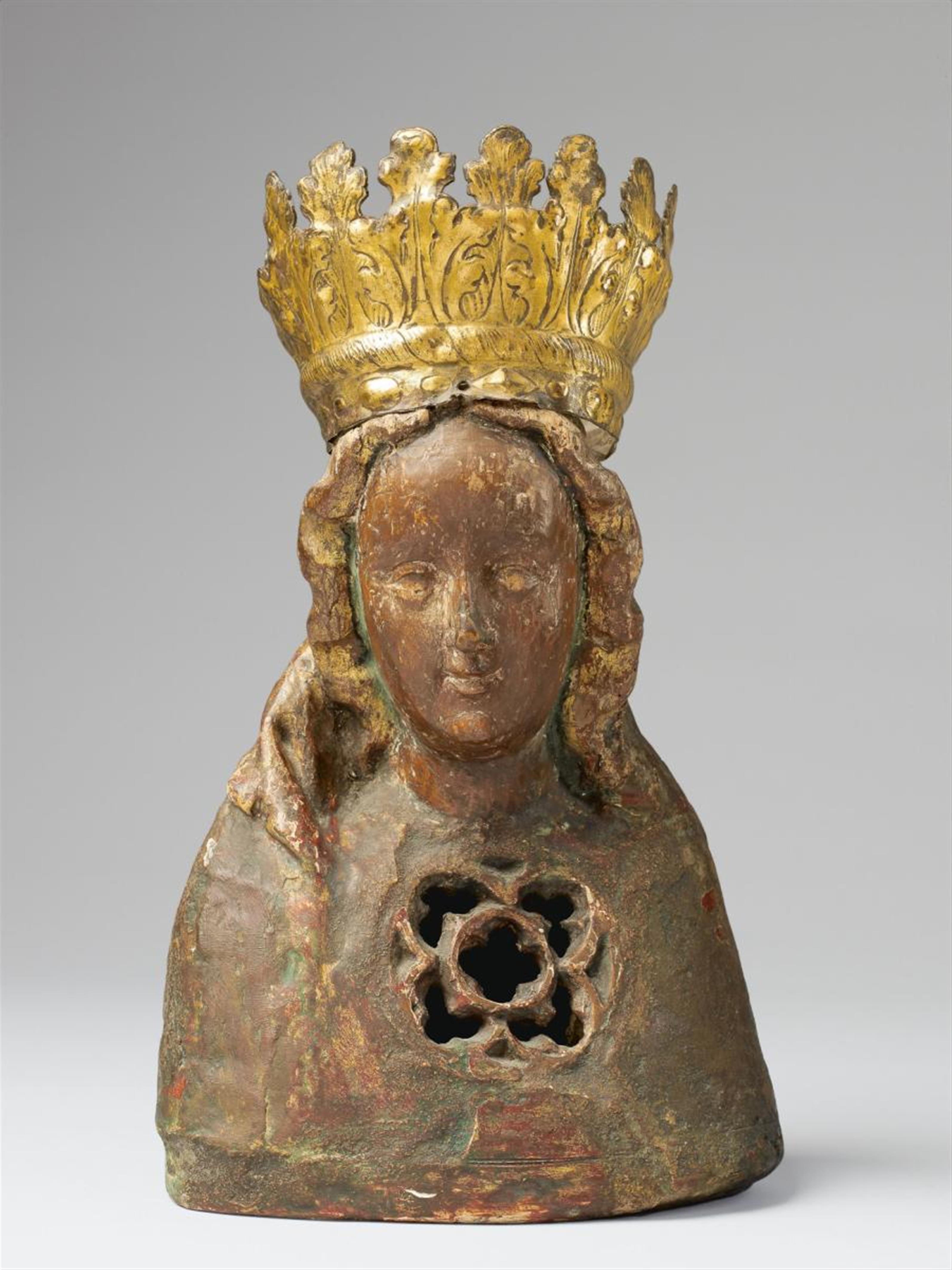 A WOOD RELIQUARY BUST - image-1
