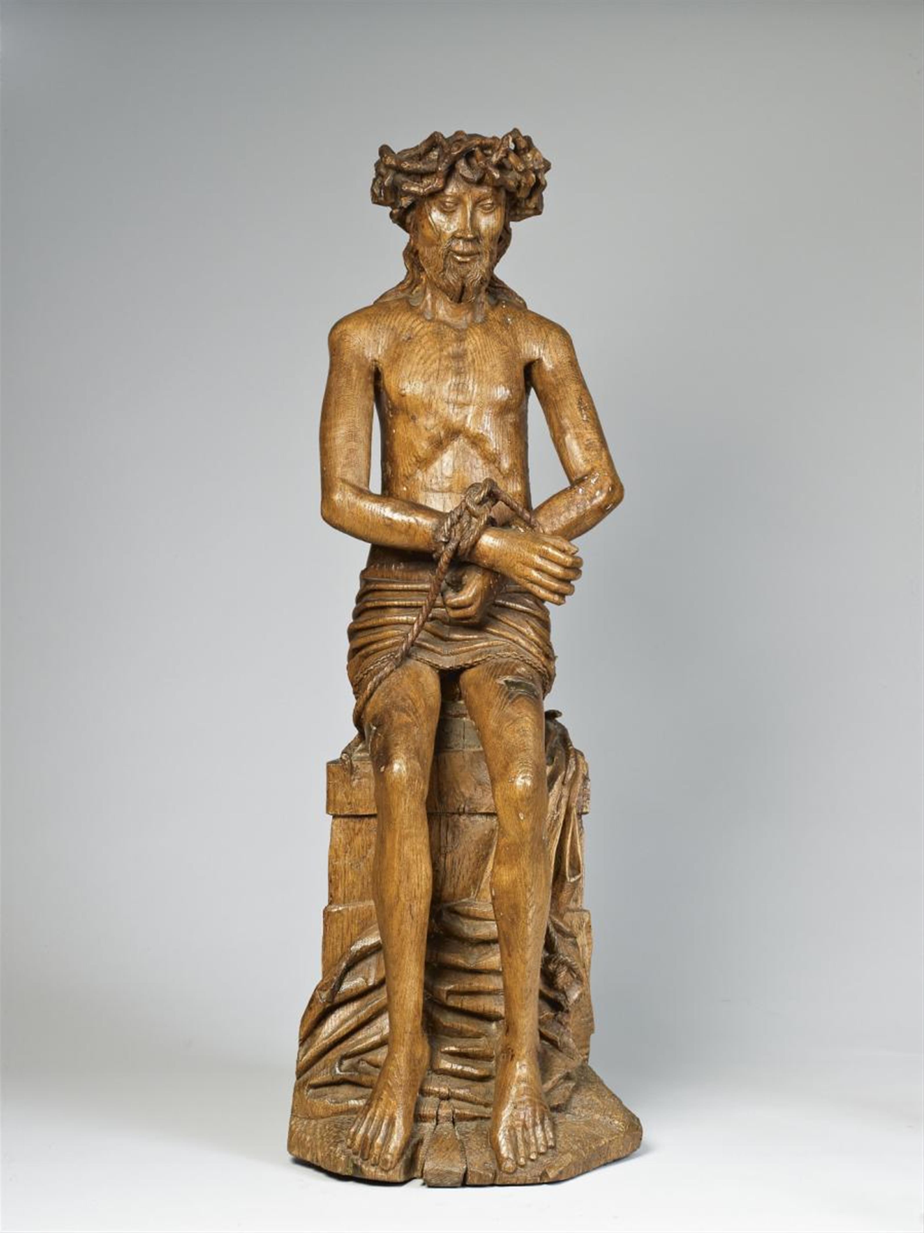 A wood figure of CHRIST RESTING - image-1