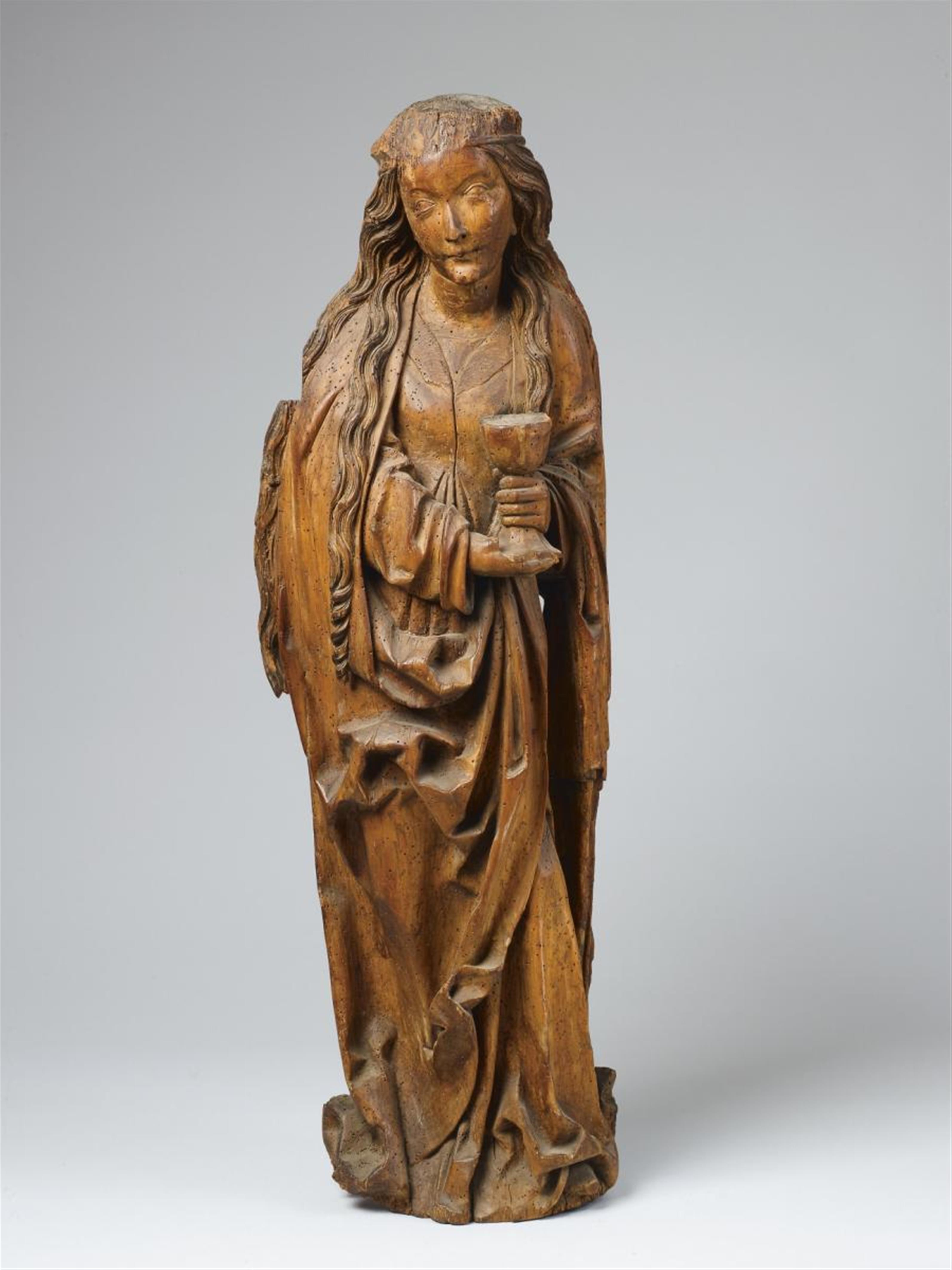 A wood high-relief figure of SAINT BARBARA - image-1