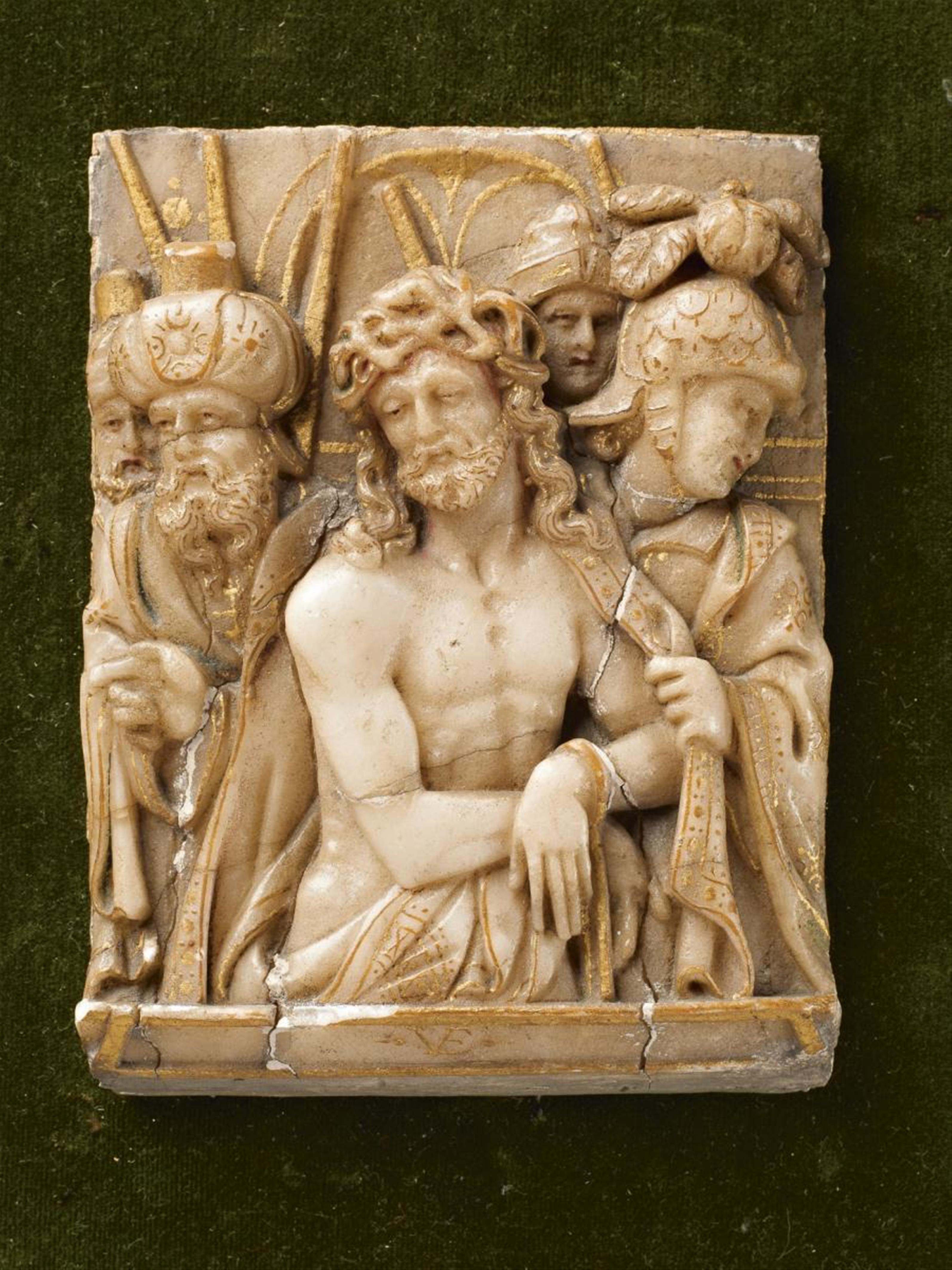 An alabaster relief of AN ECCE HOMO - image-1