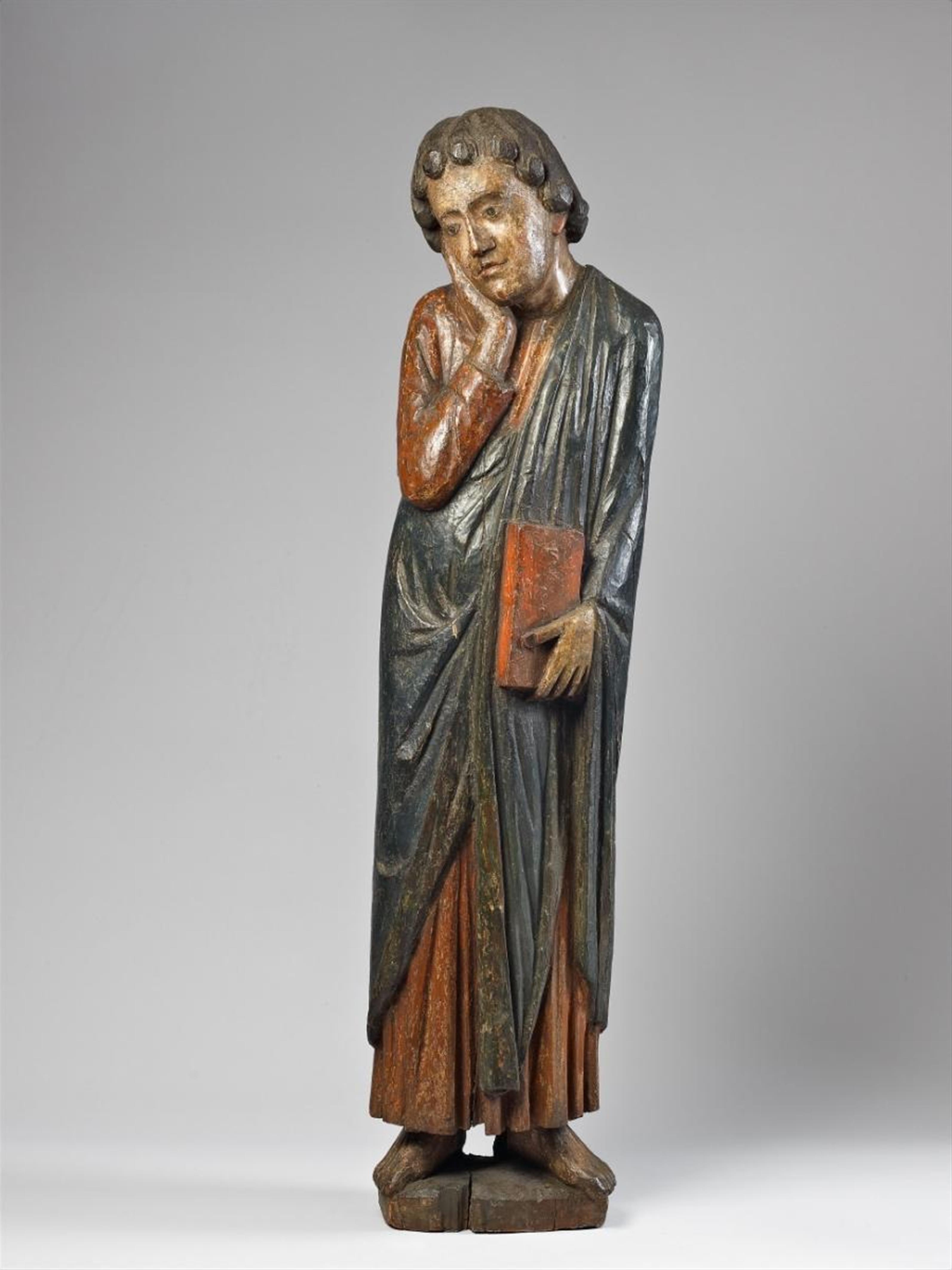 An acacia wood figure of SAINT JOHN MOURNING - image-1