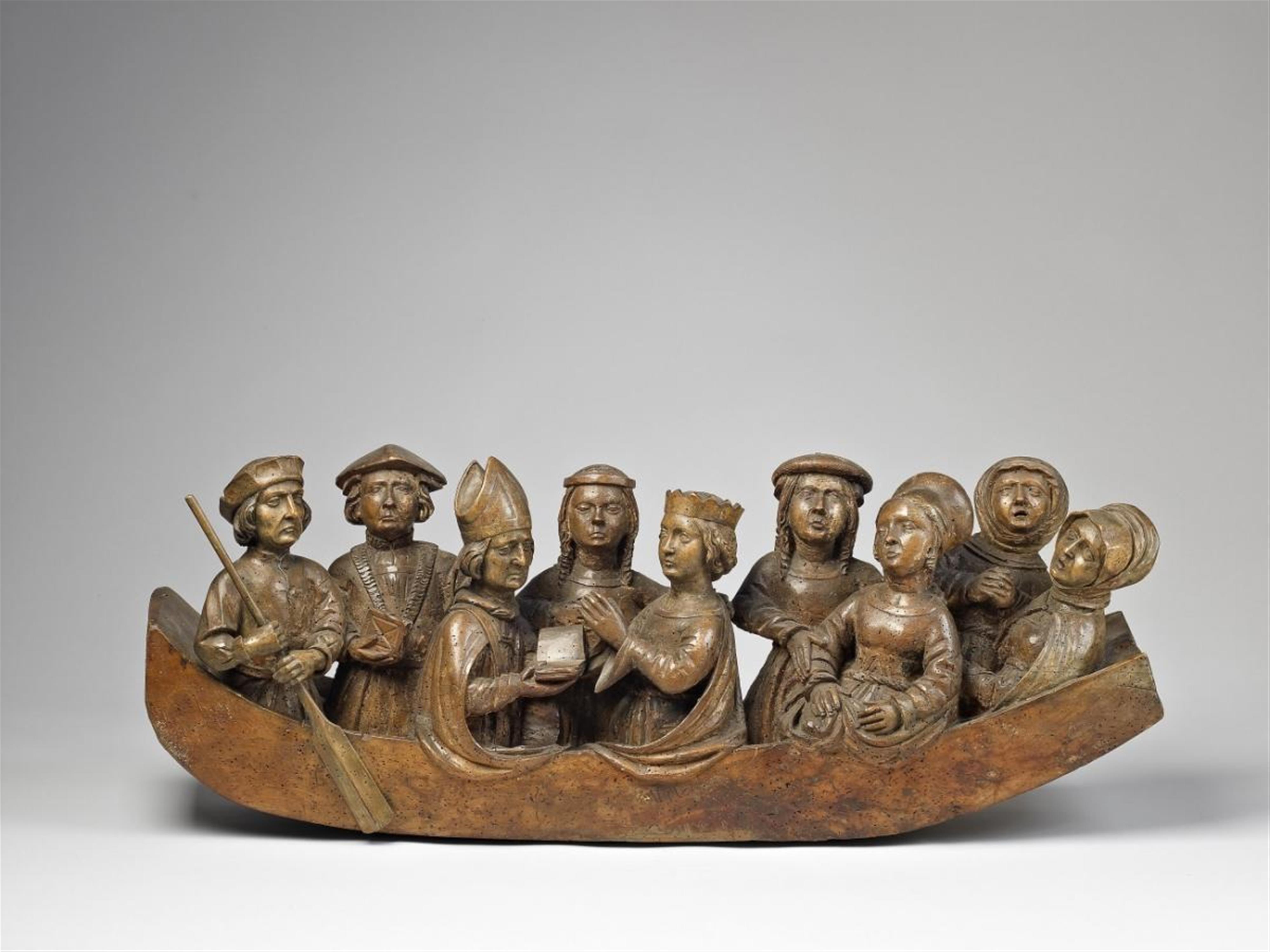 A limewood figure of SAINT URSULA IN A SHIP - image-1