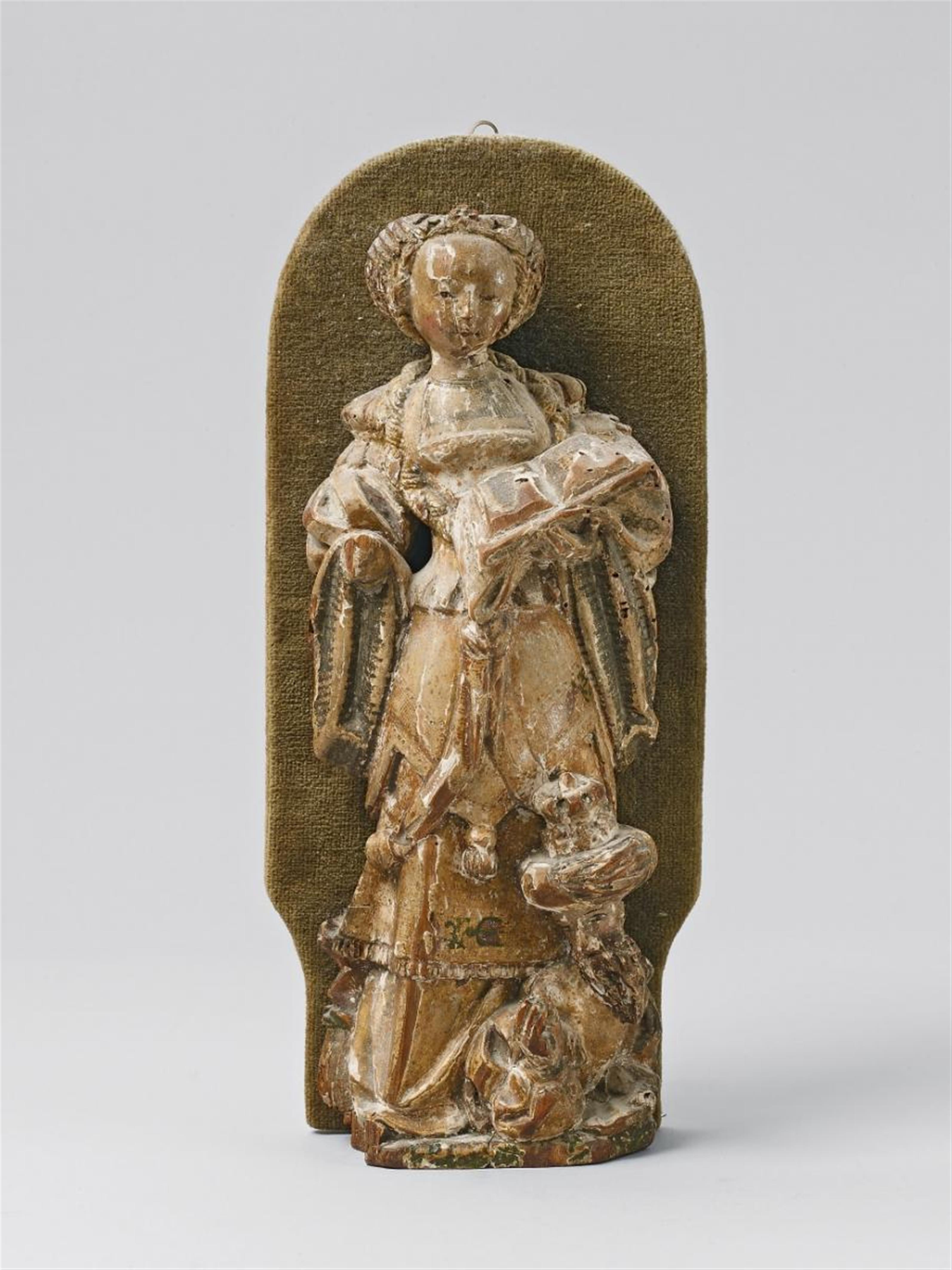 A carved and polychrome figure of SAINT CATHERINE - image-1