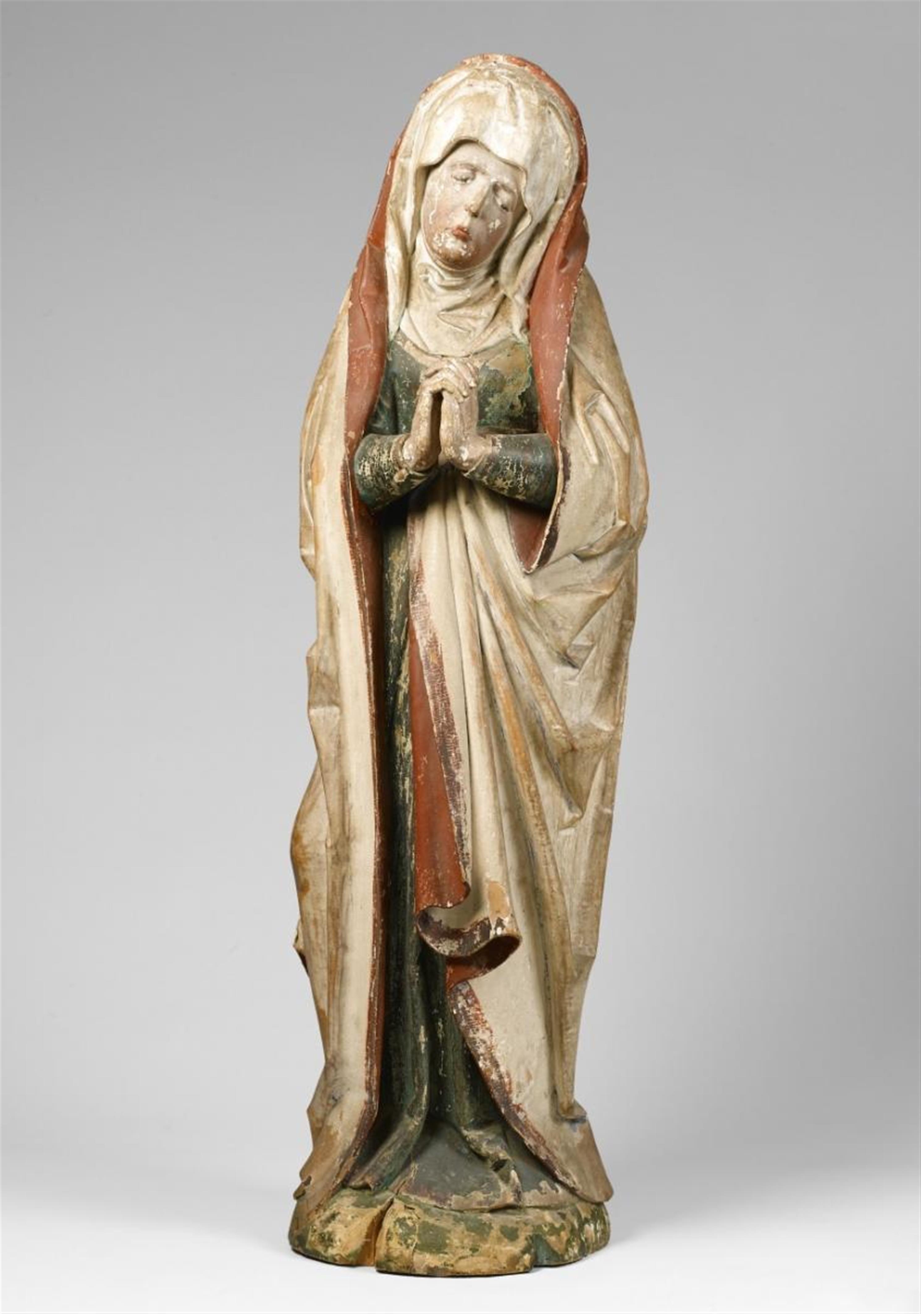 A WOOD FIGURE OF THE VIRGIN MOURNING - image-1