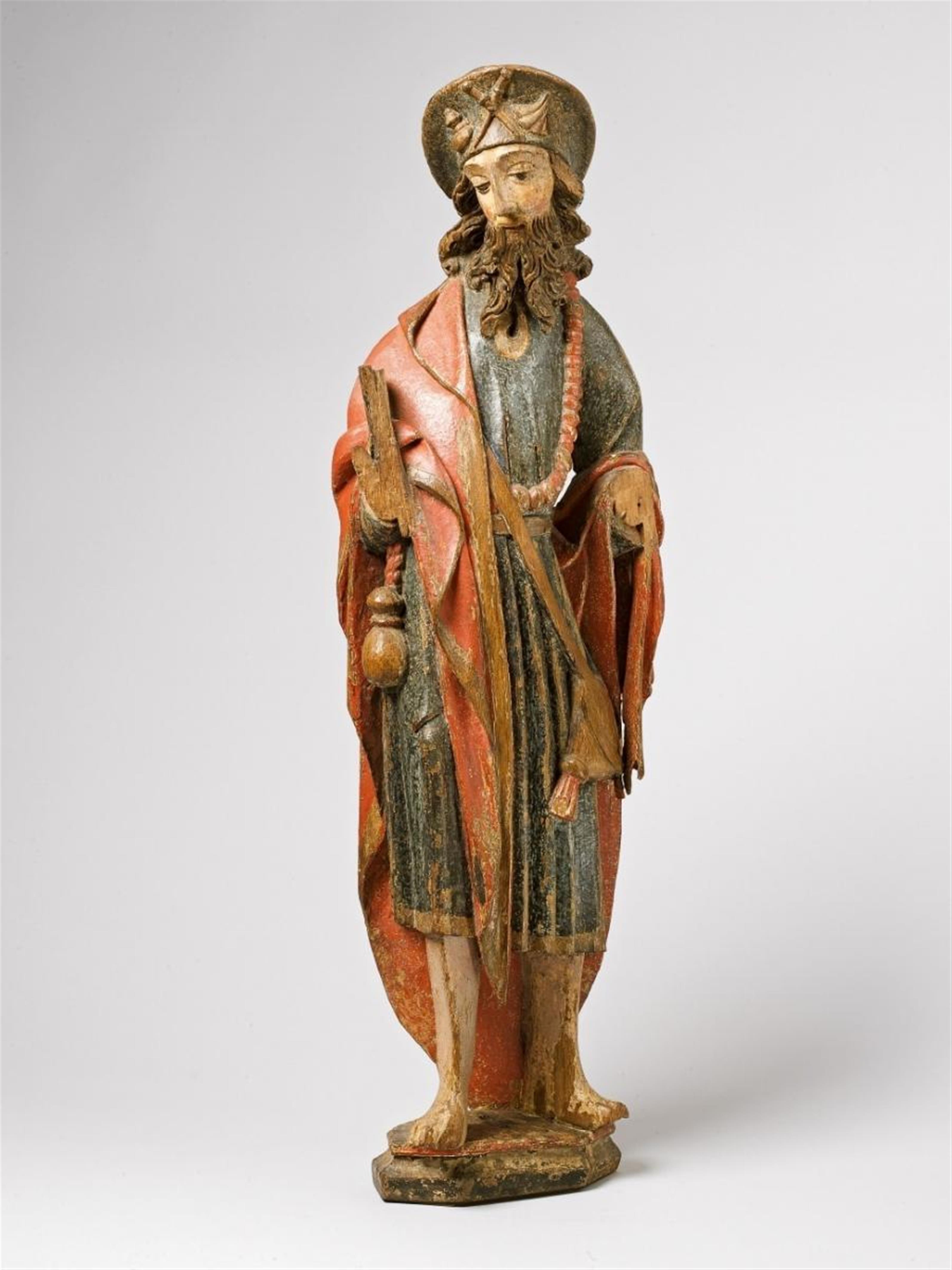 A carved and polychrome wood figure of SAINT JACOB - image-1