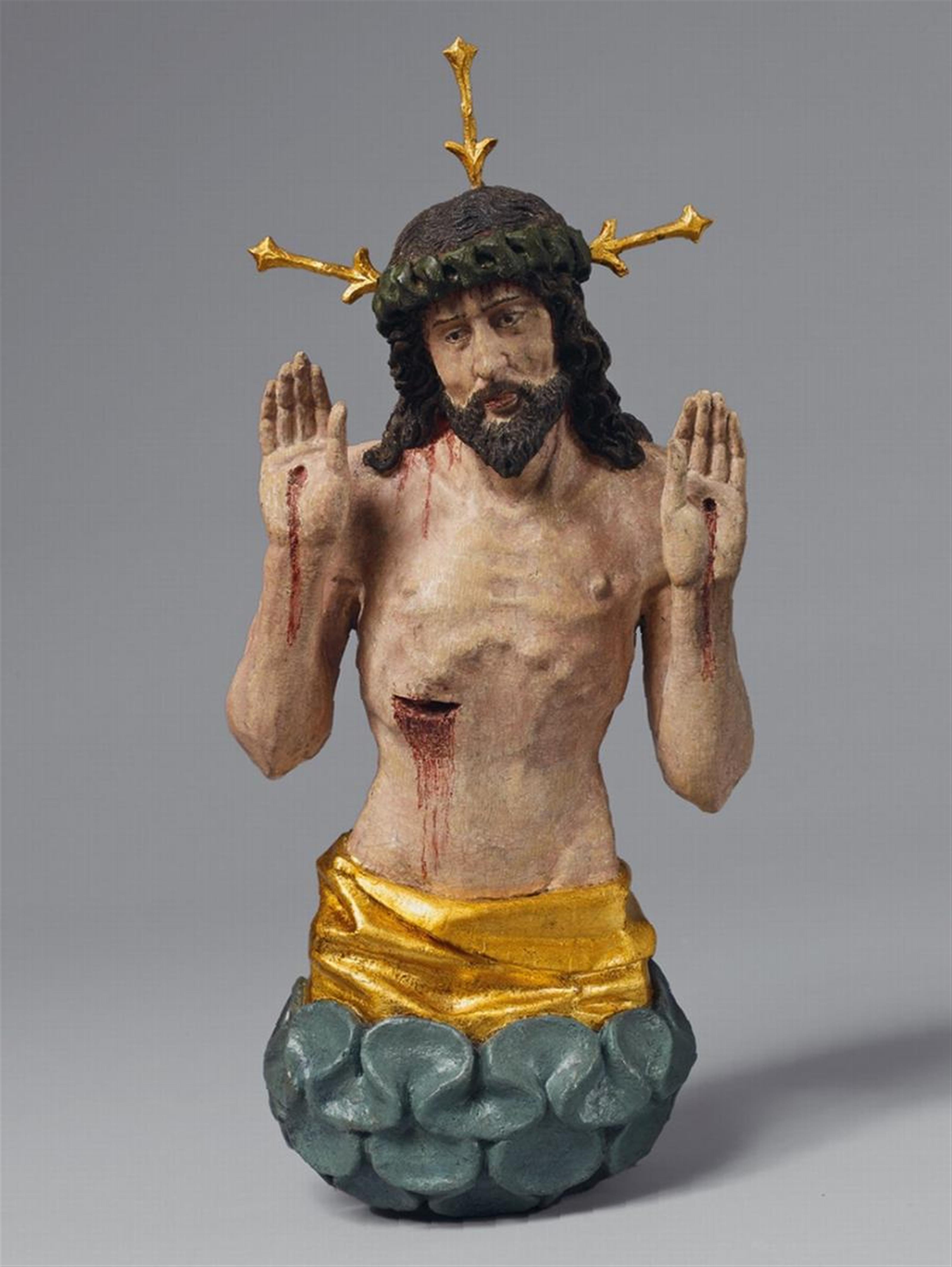 A WOOD FIGURE OF CHRIST AS MAN OF SORROWS - image-1
