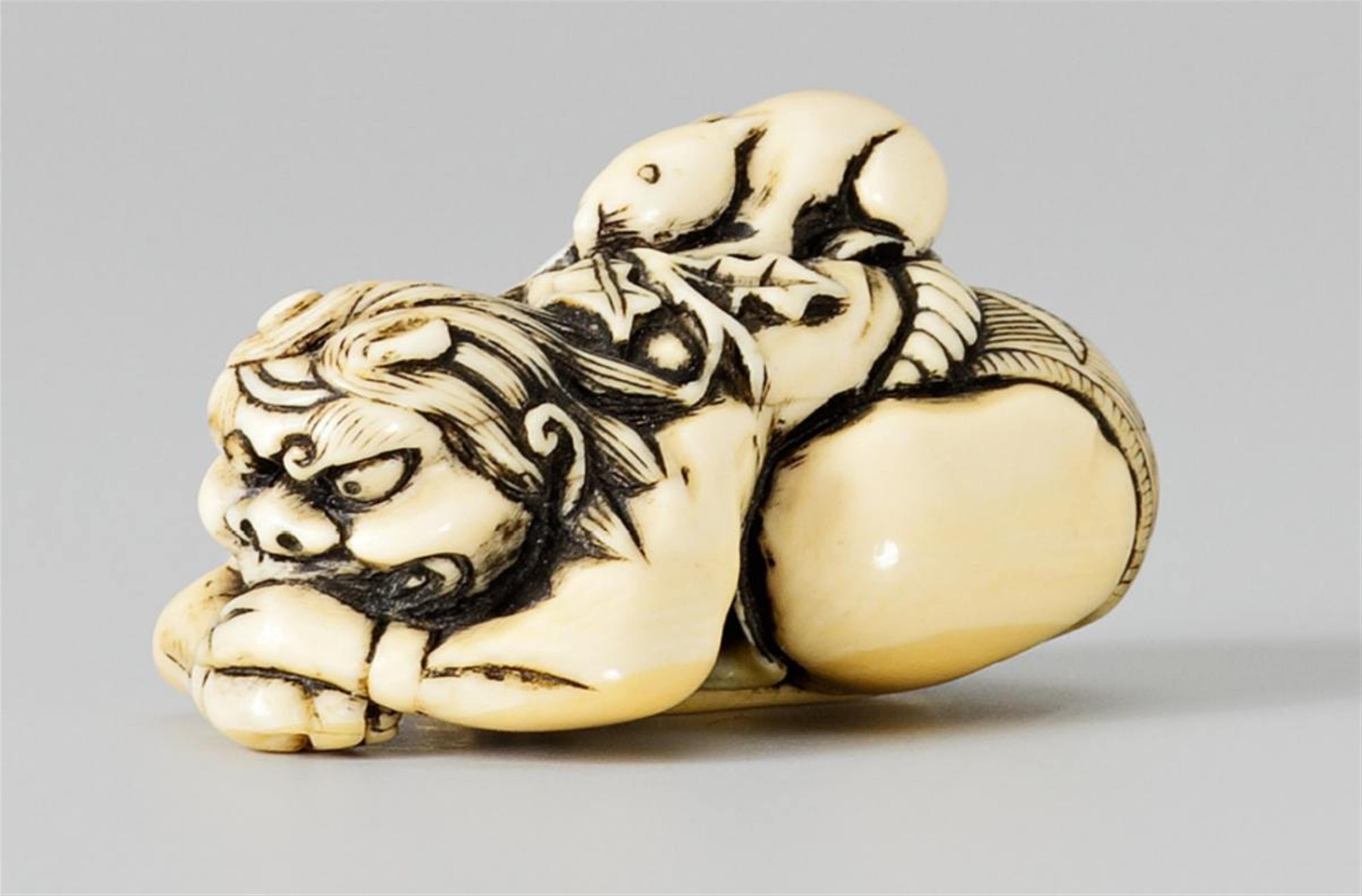 An Ivory Netsuke Of Oni Shiro 18thearly 19th Century Lot 687