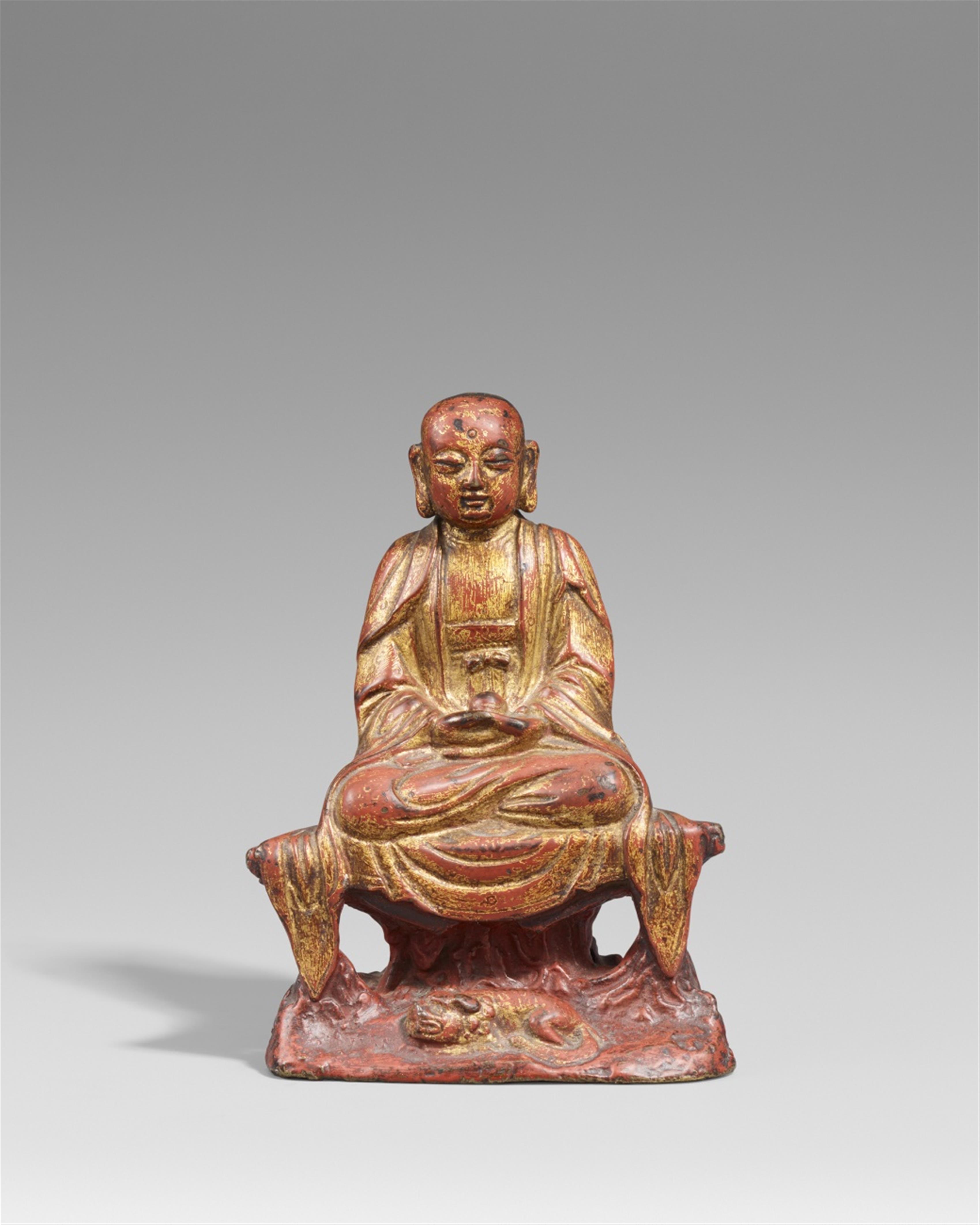 A lacquered and gilded bronze figure of Bodhisattva Kshitigarbha ...