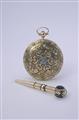 A Louis Philippe tri-colour gold demi-savonette pendant watch. - image-2