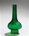 A transparent bottle-green glass vase. 19th century - image-1