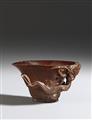 A rhinoceros horn libation cup. Qing dynasty - image-2