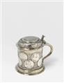 A rare Sorau/Lusatia silver partially gilt tankard. Set with coins dated between 1535 and 1714. Engraved with the monogram 'M.E.V.W.G.V.H'. Unidentified maker's mark 'IGN', ca. 1720 - 40. - image-2