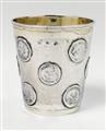 A Tilsit/East Prussian silver partially gilt coin-set beaker. Marks of Wilhelm Gottlieb Hahn, 1752. - image-1