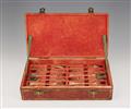 Twelve Strasbourg silver gilt forks in the original fitted leather case - image-1