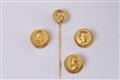 A set of 18k gold buttons and a tie pin - image-1