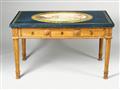 A neoclassical carved oak and scagliola gaming table. - image-1