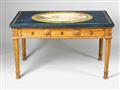 A neoclassical carved oak and scagliola gaming table. - image-2