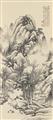 He Weipu - Landschaft. Hängerolle. Tusche auf Papier. Aufschrift, zyklisch datiert: yiwei (1919), sign.: He Weipu, Siegel: He Weipu yin und Shi Sun. - image-1