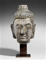 A large Ayutthaya sandstone head of a Buddha. 16th century - image-1