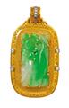 An 18k gold and jadeite demi parure. - image-4