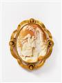 A large Italian 18k gold shell cameo brooch. - image-1