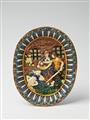 A French maiolica dish with a relief depiction of the martyrdom of John the Baptist. - image-1