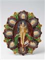 A French trompe l'oiel maiolica dish with a bather. - image-2