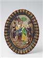 A French maiolica platter with a relief of the Visitation. - image-2