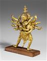 Chakrasamvara in yab-yum. Feuervergoldete Bronze. Tibet. Wohl 19. Jh. - image-1