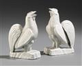 A pair of moulded blanc-de-Chine figures of a rooster and a hen. Dehua. 18th century - image-2