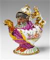 A rare Meissen porcelain grotesque-moulded teapot with "hausmaler" decor - image-4