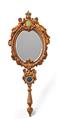 An opulent French carved cherrywood hand-mirror made for Empress Eugenie - image-1