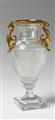 An ormolu mounted glass vase with griffon-form handles - image-1