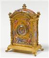 A rare Vienna miniature copper and enamel ornamental clock - image-1