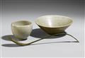 A set of two celadon-glazed pottery bowls and a bronze spoon. Korea. Goryeo dynasty, 12th/13th century - image-2