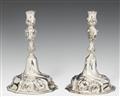 A pair of Breslau Rococo silver candelabra. Marks of Michael Alex, 1761 - 76. - image-1