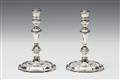 A pair of George II London silver tapersticks. Marks of Thomas Causton, 1732. - image-1