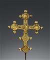 Probably German 15th century - A 15th century gilt copper processional cross, presumably German - image-2