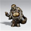 Zwei Figuren des Hotei. Bronze. 19. Jh. - image-2