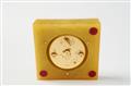 A Jaeger Le Coultre gilt metal and marble-effect bakelite table alarm clock - image-2