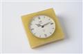 A Jaeger Le Coultre gilt metal and marble-effect bakelite table alarm clock - image-4