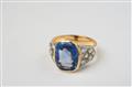 An 18k gold, diamond and Ceylon sapphire ring - image-1