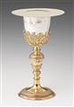 A silver gilt communion chalice and patene - image-1