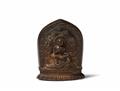 Lotosblattförmige Votiv-Stele. Bronze. Sinotibetisch. 18./19. Jh. - image-1