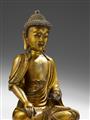 A gilt bronze figure of Buddha Shakyamuni. 17th/18th century - image-2