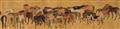 After Zhao Mengfu . 19th/20th century - One Hundred Horses. Horizontal scroll. Ink and colour on silk. Inscribed Zi'ang and sealed Zhao shi Zi Ang and Zhao Mengfu yin and other seals. Four colophons. - image-3