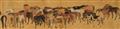 After Zhao Mengfu . 19th/20th century - One Hundred Horses. Horizontal scroll. Ink and colour on silk. Inscribed Zi'ang and sealed Zhao shi Zi Ang and Zhao Mengfu yin and other seals. Four colophons. - image-8