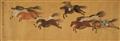 After Zhao Mengfu . 19th/20th century - One Hundred Horses. Horizontal scroll. Ink and colour on silk. Inscribed Zi'ang and sealed Zhao shi Zi Ang and Zhao Mengfu yin and other seals. Four colophons. - image-9