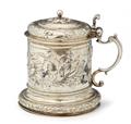 A Hamburg parcel gilt silver beaker and cover - image-1