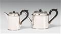 A Kassel silver teapot and hot milk jug - image-1